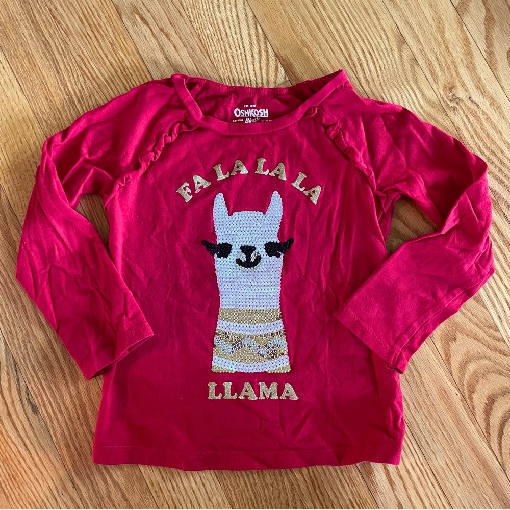 Oshkosh B’gosh Christmas Llama Shirt, Toddler 3T